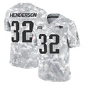 Odoa NE.Patriots #32 TreVeyon Henderson Player Arctic Camo Salute To Service Limited Game Stitched Jerseys