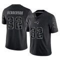 Odoa NE.Patriots #32 TreVeyon Henderson Player Black Reflective LImited Home Game Stitched Jerseys