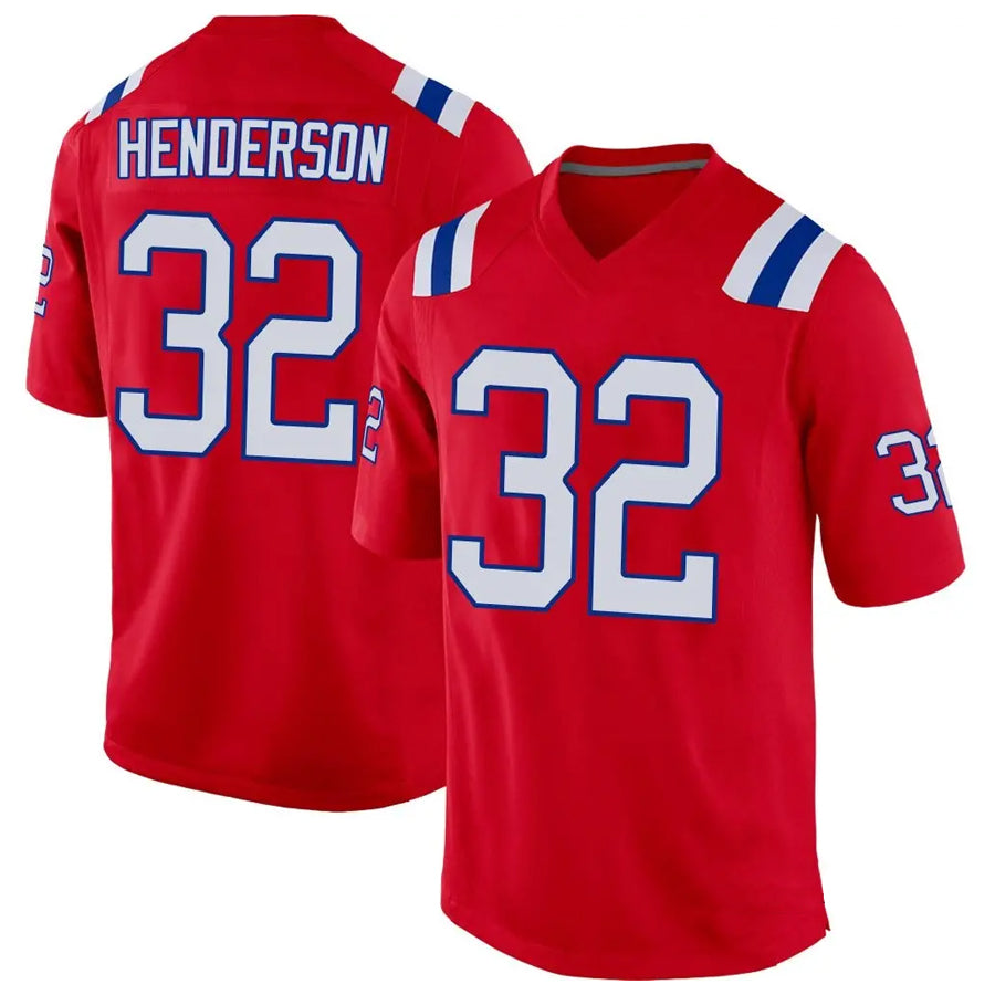 Odoa NE.Patriots #32 TreVeyon Henderson Player Red Home Game Stitched Jerseys