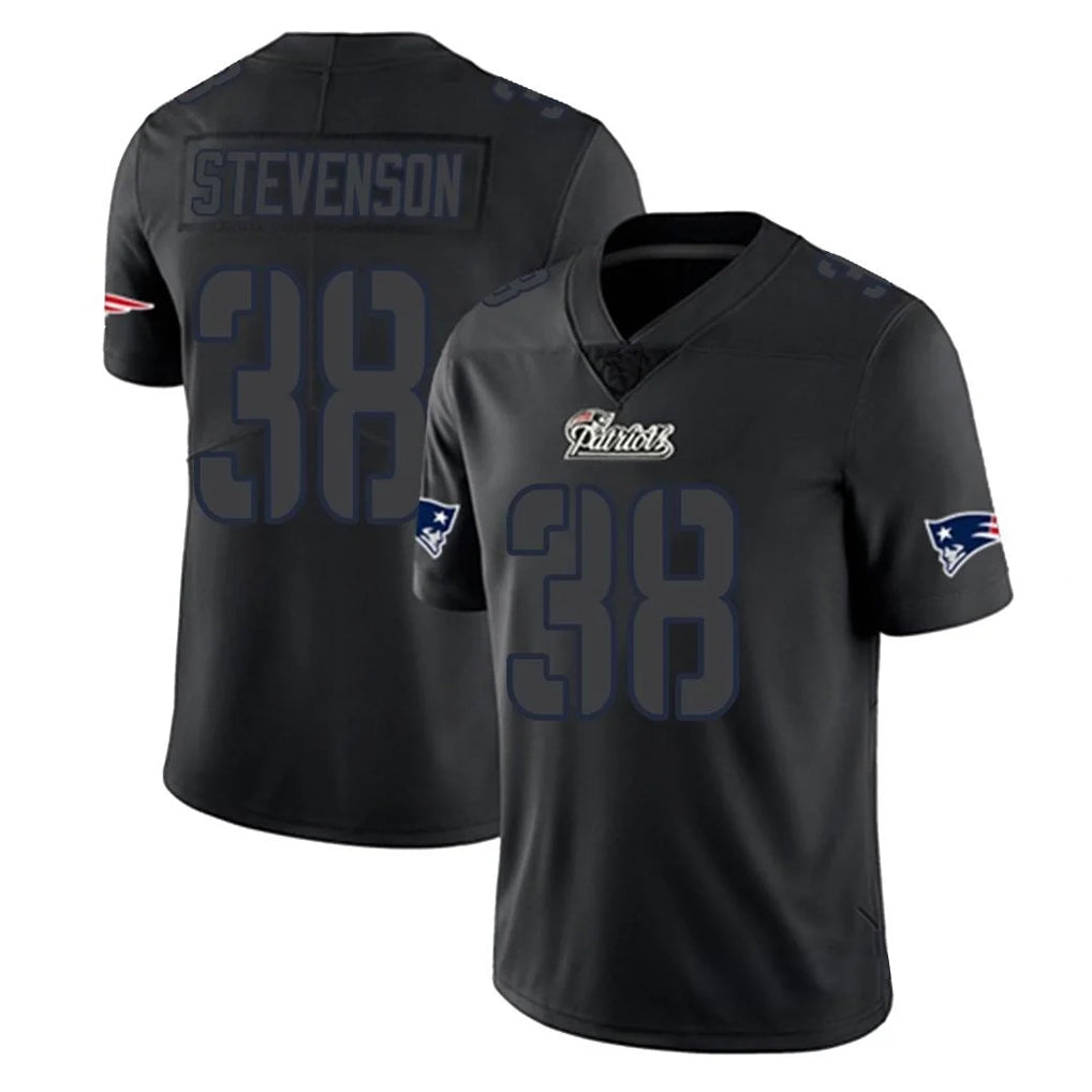Odoa NE.Patriots #38 Rhamondre Stevenson Player Black Impact LImited Home Game Stitched Jerseys