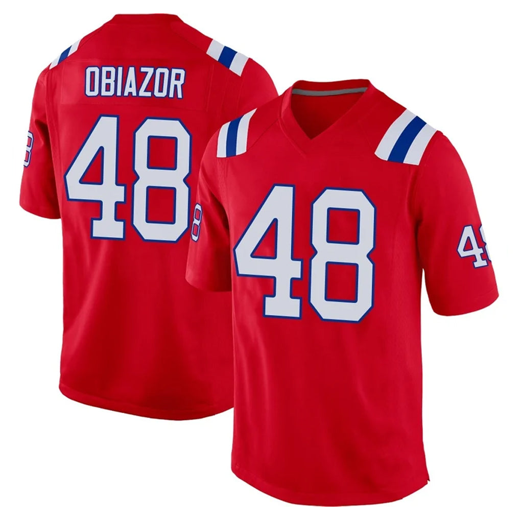 Odoa NE.Patriots #48 Namdi Obiazor Player Red Home Game Stitched Jerseys
