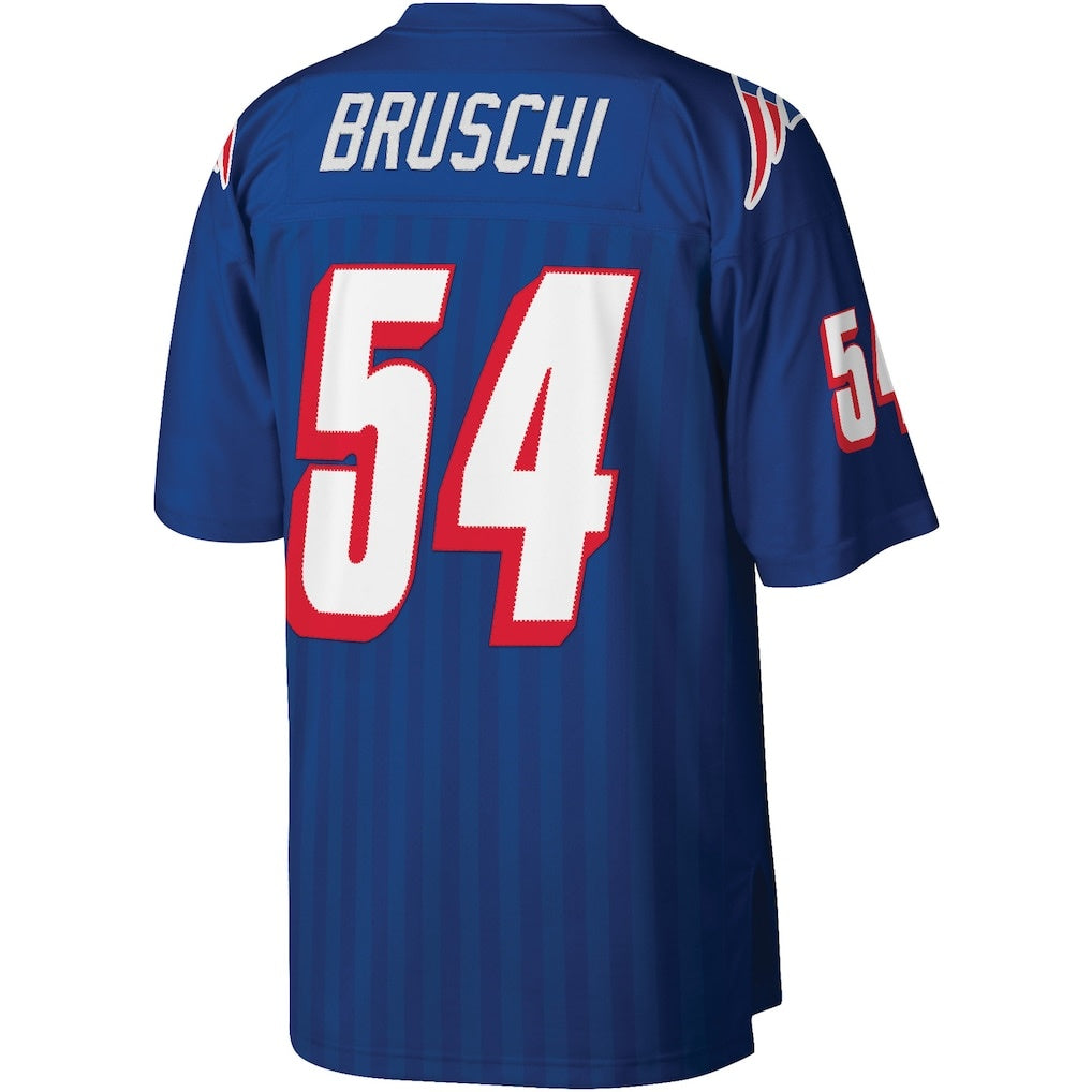 Odoa NE.Patriots #54 Tedy Bruschi Mitchell & Ness Royal Legacy Replica Stitched Jerseys