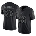 Odoa NE.Patriots #66 Will Campbell Player Black Reflective Limited Stitched Jerseys
