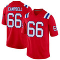 Odoa NE.Patriots #66 Will Campbell Player Red Home Game Stitched Jerseys