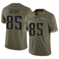 Odoa NE.Patriots #85 Hunter Henry Player Olive Salute To Service Limited Stitched Jerseys