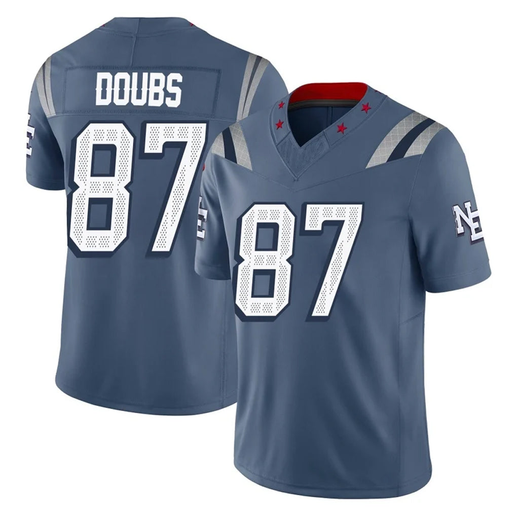 Odoa NE.Patriots #87 Romeo Doubs Player Blue Limited Rivalries Collection Home Game Stitched Jerseys