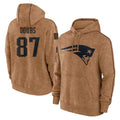 Odoa NE.Patriots #87 Romeo Doubs Player Brown Salute to Service Pullover Hoodies Limited Game Stitched Jerseys