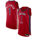 Odoa NO.Pelicans #1 Zion Williamson Red Authentic Stitched Jerseys- Statement Edition