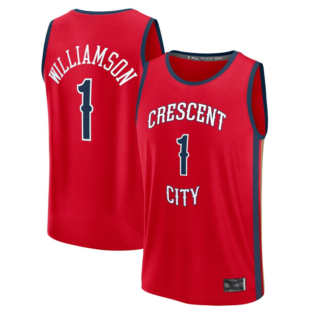 Odoa NO.Pelicans #1 Zion Williamson Red Fast Break Replica Player Stitched Jerseys- Statement Edition