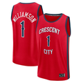 Odoa NO.Pelicans #1 Zion Williamson Red Fast Break Replica Player Stitched Jerseys- Statement Edition