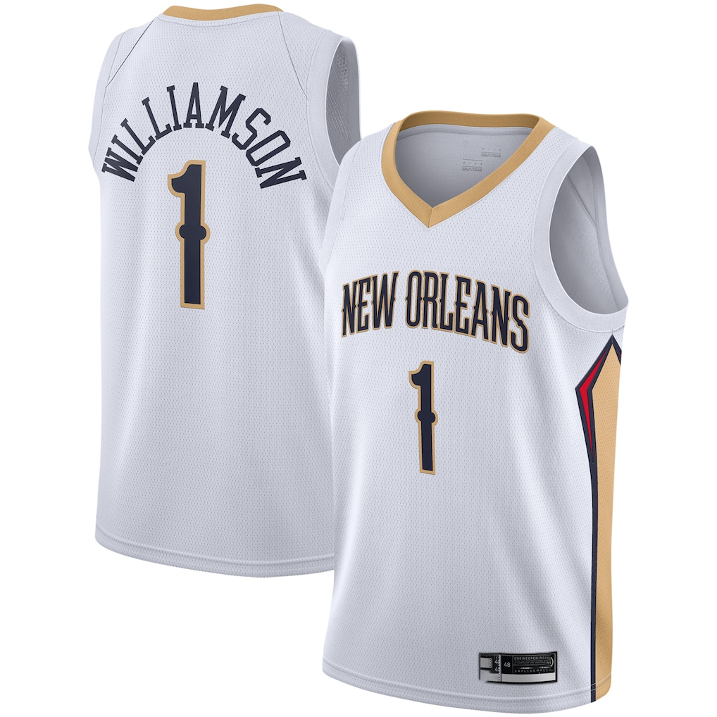 Odoa NO.Pelicans #1 Zion Williamson White 20192020 Swingman Stitched Jerseys- Association Edition