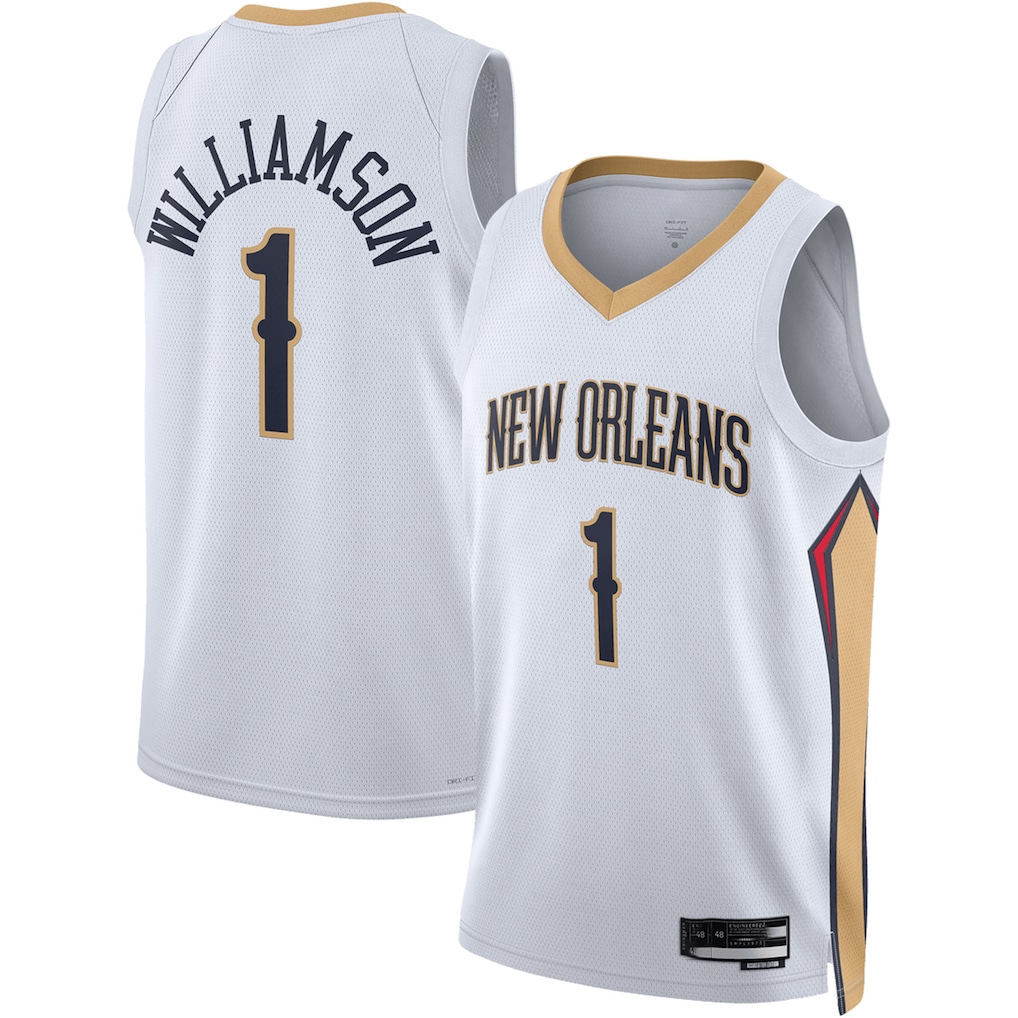 Odoa NO.Pelicans #1 Zion Williamson White Swingman Stitched Jerseys- Association Edition