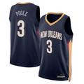 Odoa NO.Pelicans #3 Jordan Poole Navy Swingman Stitched Jerseys- Icon Edition