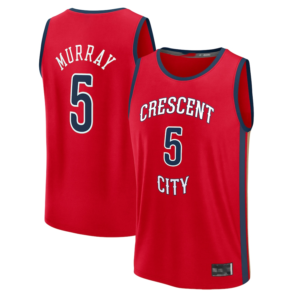 Odoa NO.Pelicans #5 Dejounte Murray Red Fast Break Replica Player Stitched Jerseys- Statement Edition
