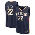 Odoa NO.Pelicanss #22 Derik Queen Navy Fast Break Replica Stitched Jerseys- Icon Edition