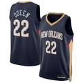 Odoa NO.Pelicanss #22 Derik Queen Navy Swingman Stitched Jerseys- Icon Edition