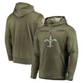 Odoa NO.Saints Olive Salute to Service Pullover Hoodies Home Game Blank Player Stitched Jerseys