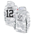 Odoa NO.Saints #12 Chris Olave Player Arctic Camo Salute to Service Pullover Hoodies Limited Game Stitched Jerseys