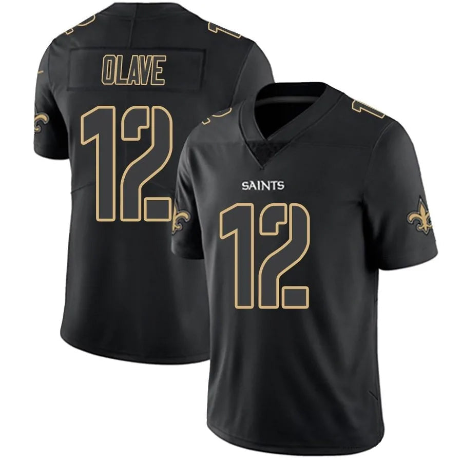 Odoa NO.Saints #12 Chris Olave Player Limited Black Impact Stitched Jerseys