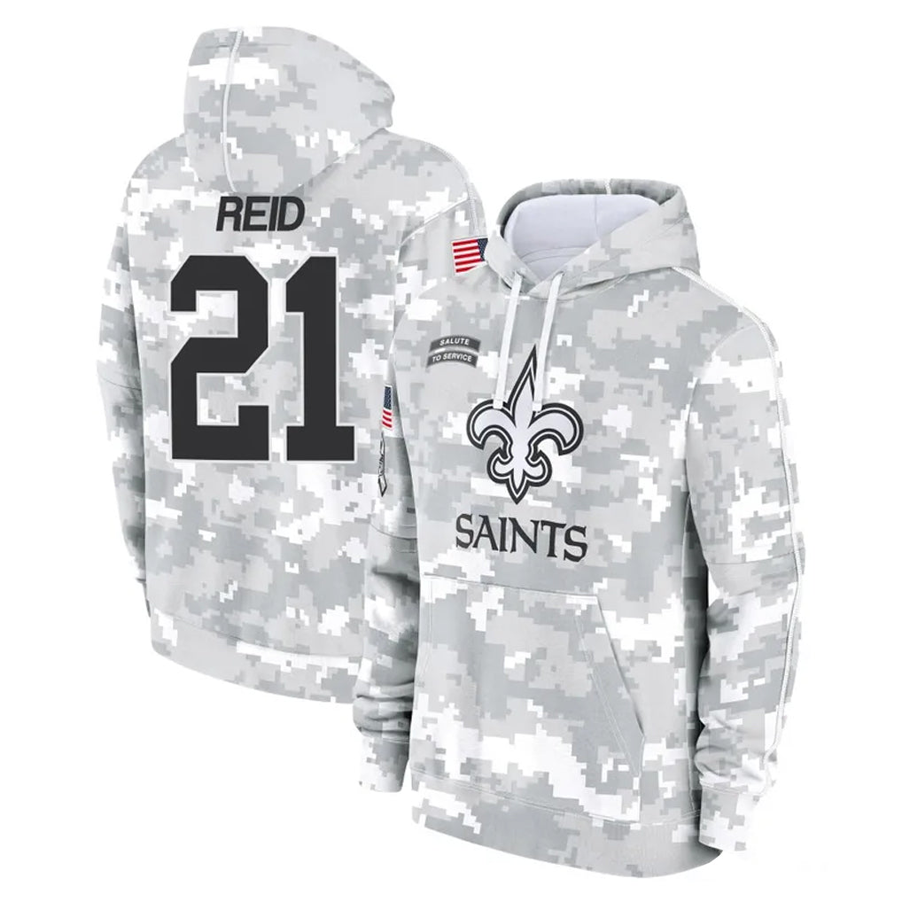 Odoa NO.Saints #21 Justin Reid Player Arctic Camo Salute to Service Pullover Hoodies Limited Game Stitched Jerseys