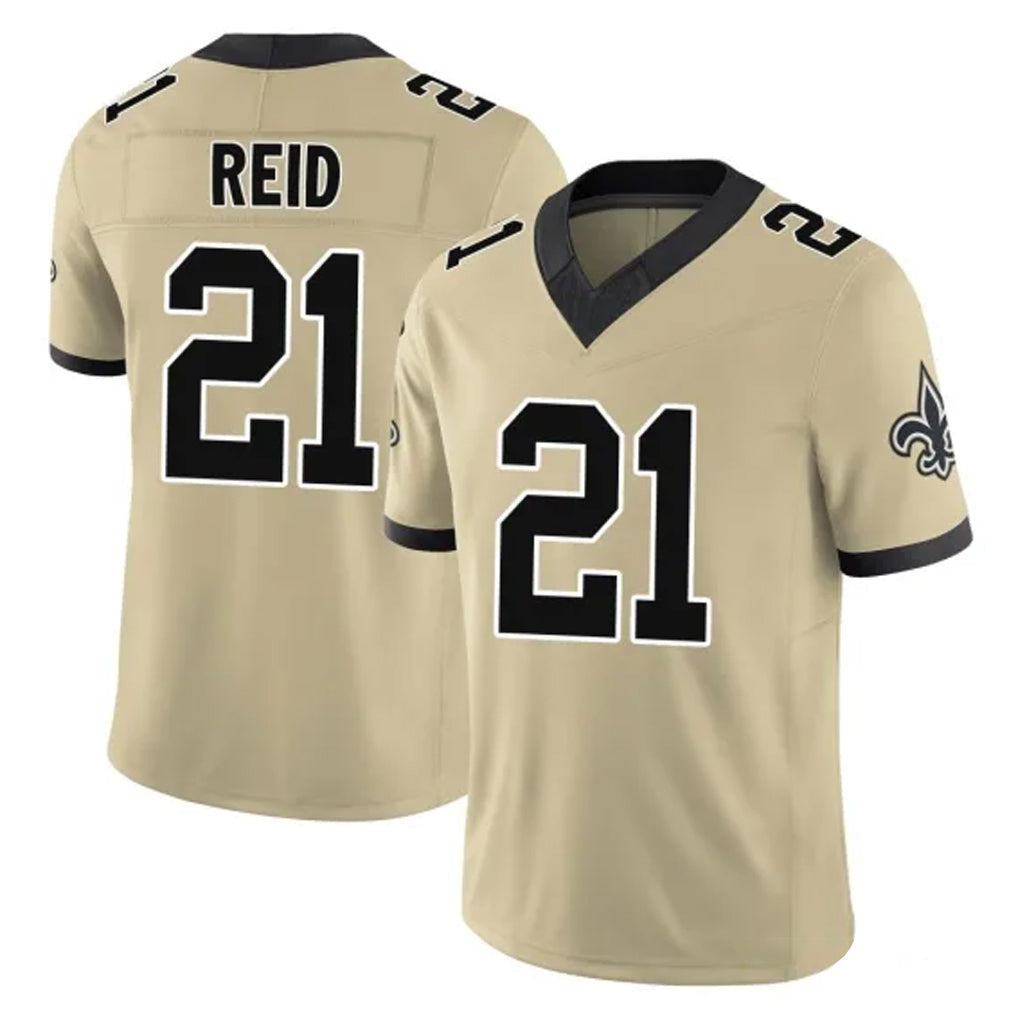 Odoa NO.Saints #21 Justin Reid Player Gold Limited Vapor F.U.S.E. Home Game Stitched Jerseys