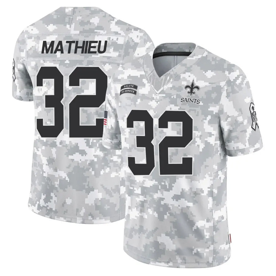 Odoa NO.Saints #32 Tyrann Mathieu Player Arctic Camo Salute to Service Limited Stitched Jerseys
