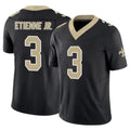 Odoa NO.Saints #3 Travis Etienne Jr. Player Black Limited Vapor F.U.S.E. Home Game Stitched Jerseys