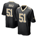 Odoa NO.Saints #51 Cesar Ruiz Player Black Home Game Stitched Jerseys