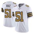 Odoa NO.Saints #51 Cesar Ruiz Player White Limited Color Rush Home Game Stitched Jerseys