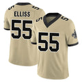 Odoa NO.Saints #55 Kaden Elliss Player Gold Limited Vapor F.U.S.E. Home Game Stitched Jerseys