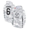 Odoa NO.Saints #6 Tyler Shough Player Arctic Camo Salute to Service Pullover Hoodies Limited Game Stitched Jerseys