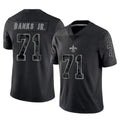 Odoa NO.Saints #71 Kelvin Banks Jr. Player Black Limited Reflective Home Game Stitched Jerseys