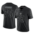 Odoa NO.Saints #75 Taliese Fuaga Player Black Limited Reflective Home Game Stitched Jerseys