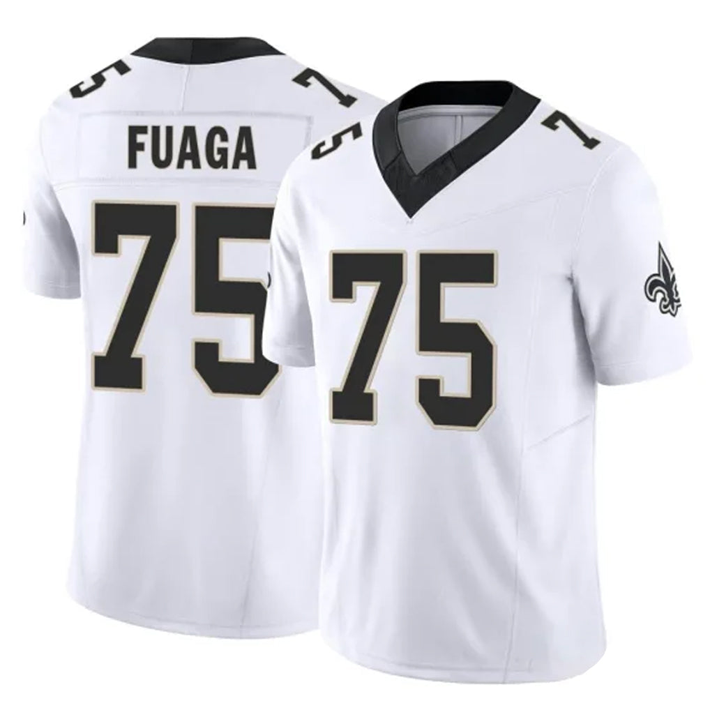 Odoa NO.Saints #75 Taliese Fuaga Player White Limited Vapor F.U.S.E. Home Game Stitched Jerseys