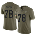 Odoa NO.Saints #78 Erik McCoy Player Olive Salute To Service Limited Stitched Jerseys