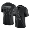 Odoa NO.Saints #83 Juwan Johnson Player Black Limited Reflective Home Game Stitched Jerseys