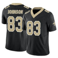 Odoa NO.Saints #83 Juwan Johnson Player Black Limited Vapor F.U.S.E. Home Game Stitched Jerseys