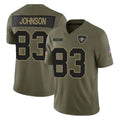 Odoa NO.Saints #83 Juwan Johnson Player Olive 2025 Salute To Service Limited Stitched Jerseys