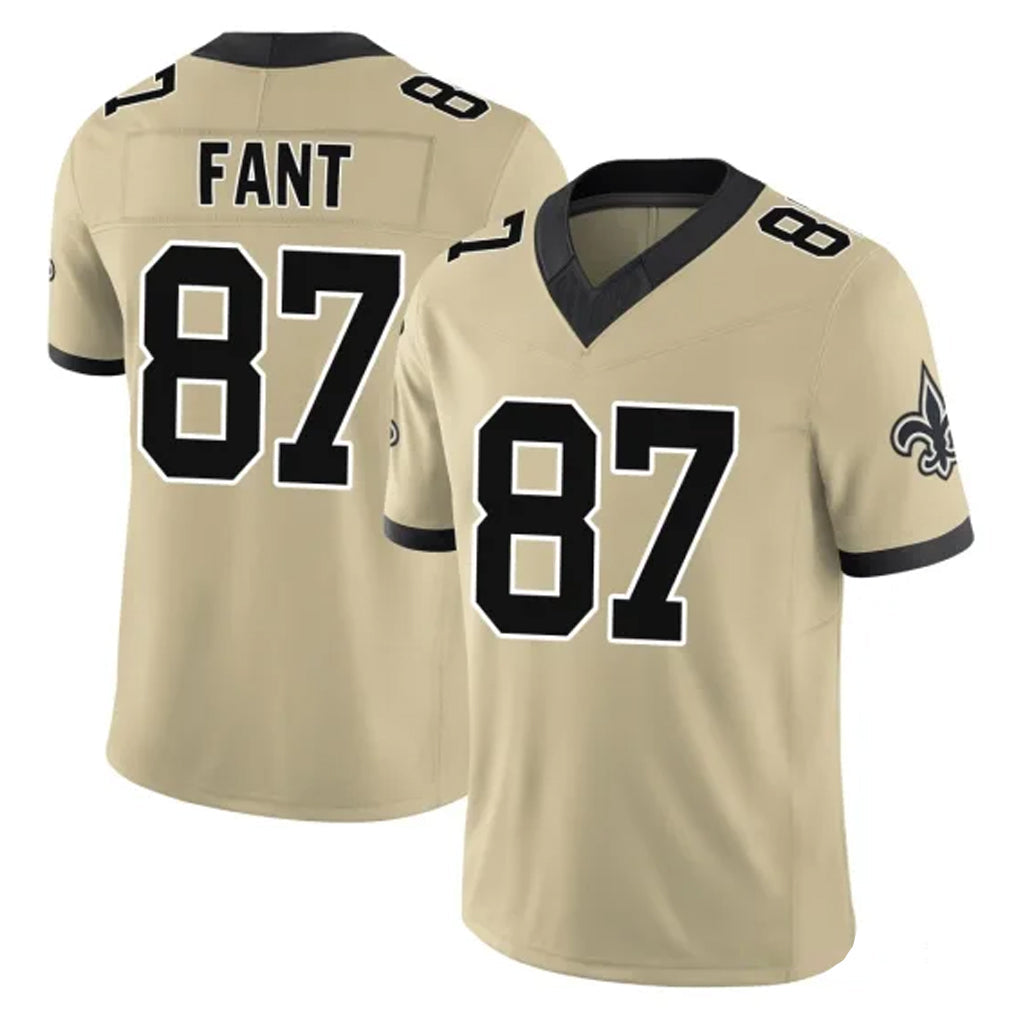 Odoa NO.Saints #87 Noah Fant Player Gold Limited Vapor F.U.S.E. Home Game Stitched Jerseys