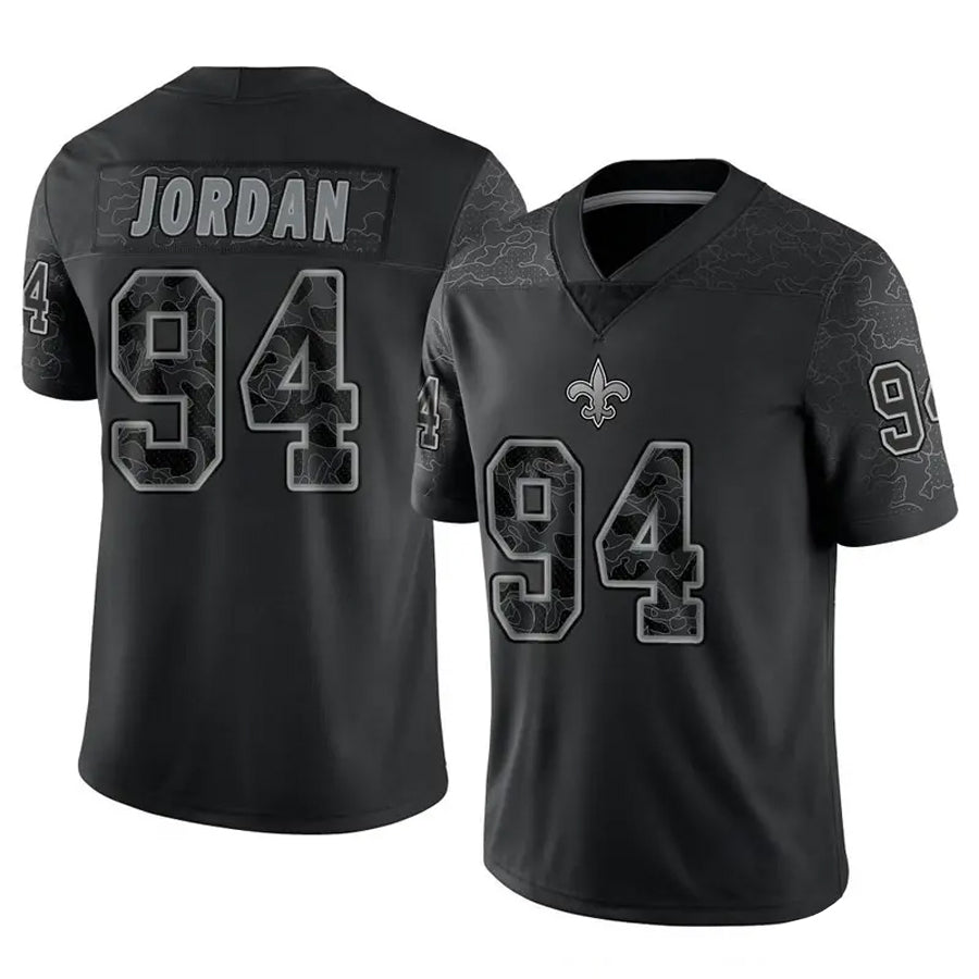 Odoa NO.Saints #94 Cameron Jordan Player Black RFLCTV Limited Stitched Jerseys