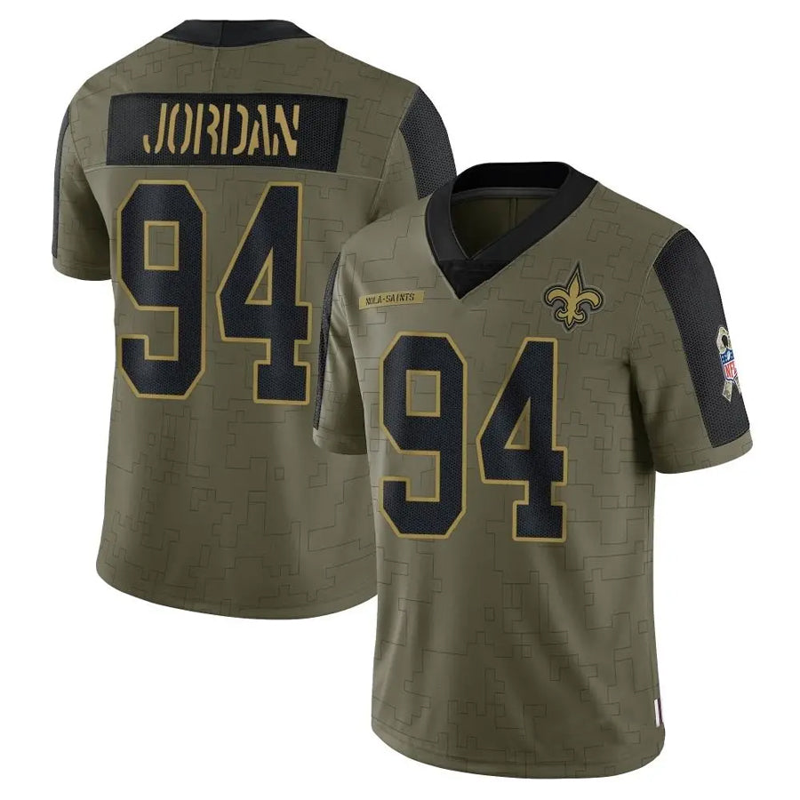Odoa NO.Saints #94 Cameron Jordan Player Salute To Service Olive Stitched Jerseys