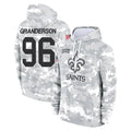 Odoa NO.Saints #96 Carl Granderson Player Arctic Camo Salute to Service Pullover Hoodies Limited Game Stitched Jerseys