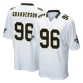 Odoa NO.Saints #96 Carl Granderson Player White Home Game Stitched Jerseys