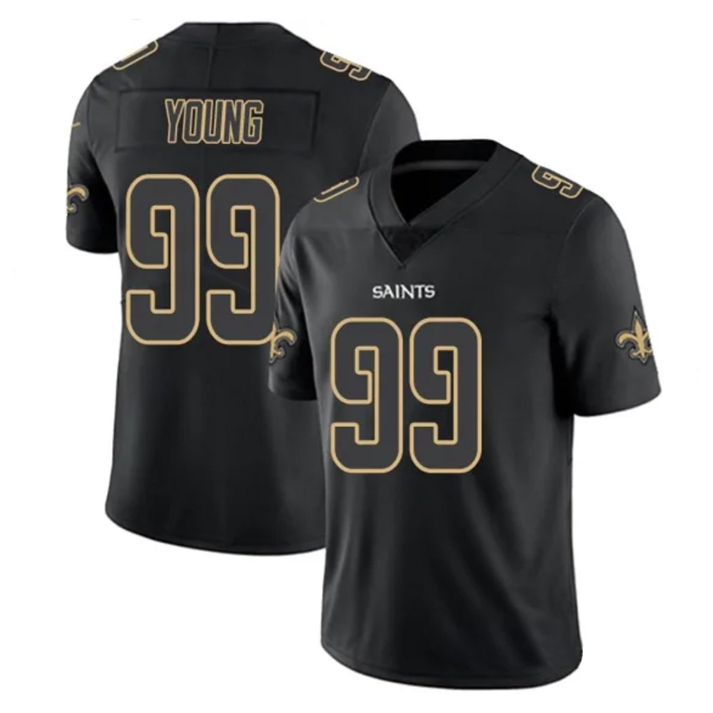 Odoa NO.Saints #99 Chase Young Player Black Impact Limited Home Game Stitched Jerseys