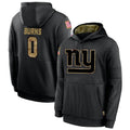 Odoa NY.Giants #0 Brian Burns Player Black Salute to Service Hoodies Stitched Jerseys