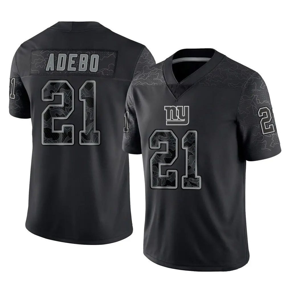 Odoa NY.Giants #21 Paulson Adebo Player Black Limited Reflective Home Game Stitched Jerseys