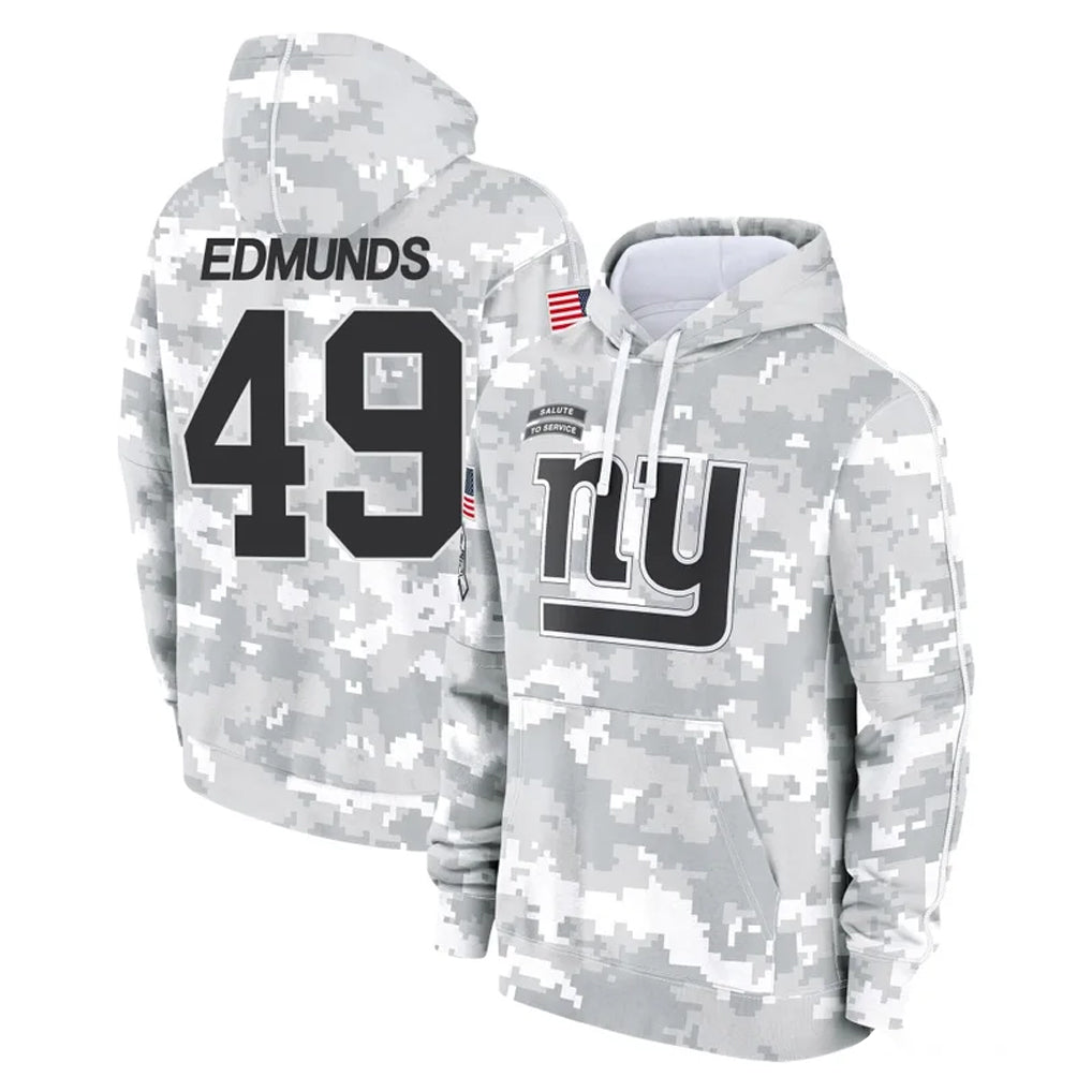 Odoa NY.Giants #49 Tremaine Edmunds Player Arctic Camo Salute to Service Pullover Hoodies Limited Game Stitched Jerseys