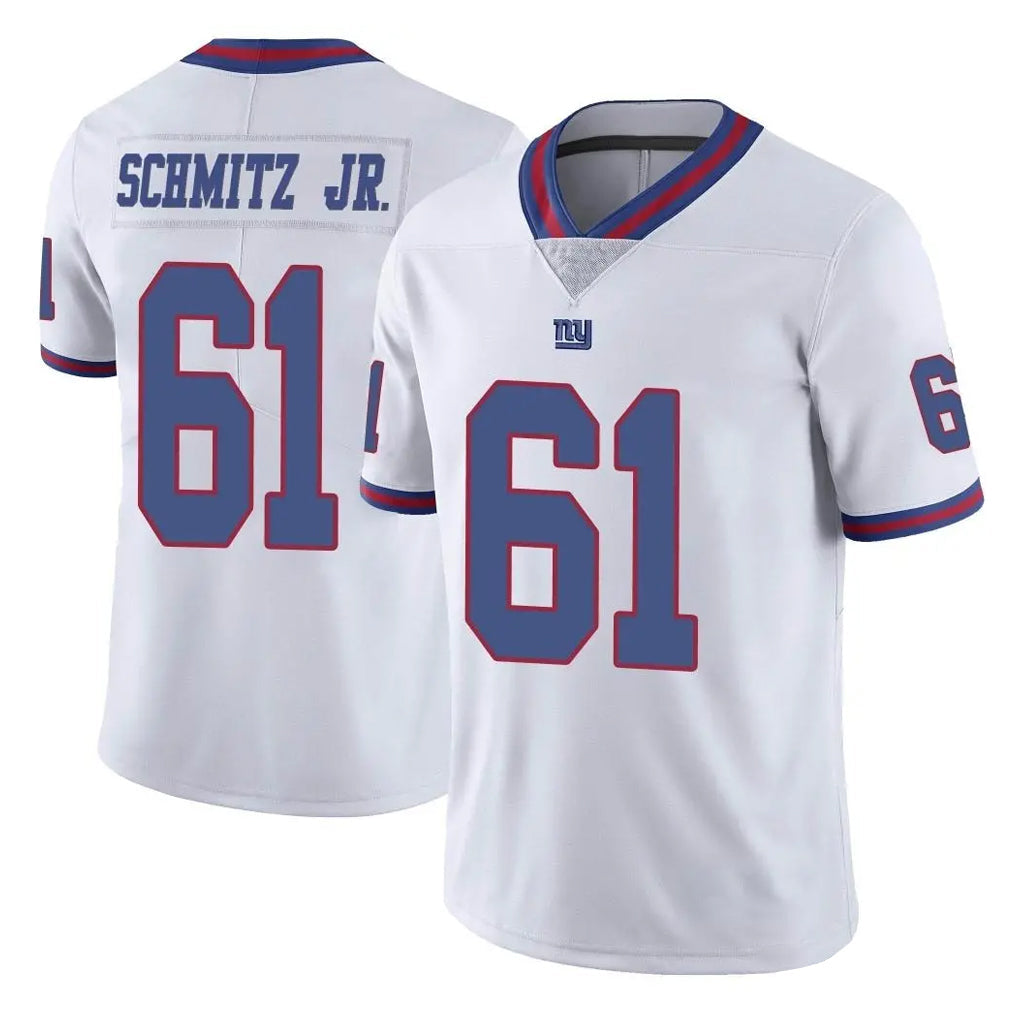 Odoa NY.Giants #61 John Michael Schmitz Jr. Player White Color Rush Home Game Stitched Jerseys