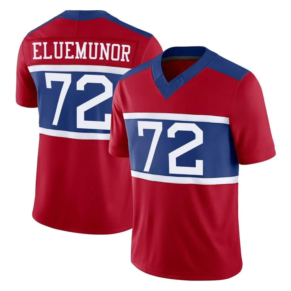 Odoa NY.Giants #72 Jermaine Eluemunor Player Red Century Vapor F.U.S.E. Home Game Stitched Jerseys