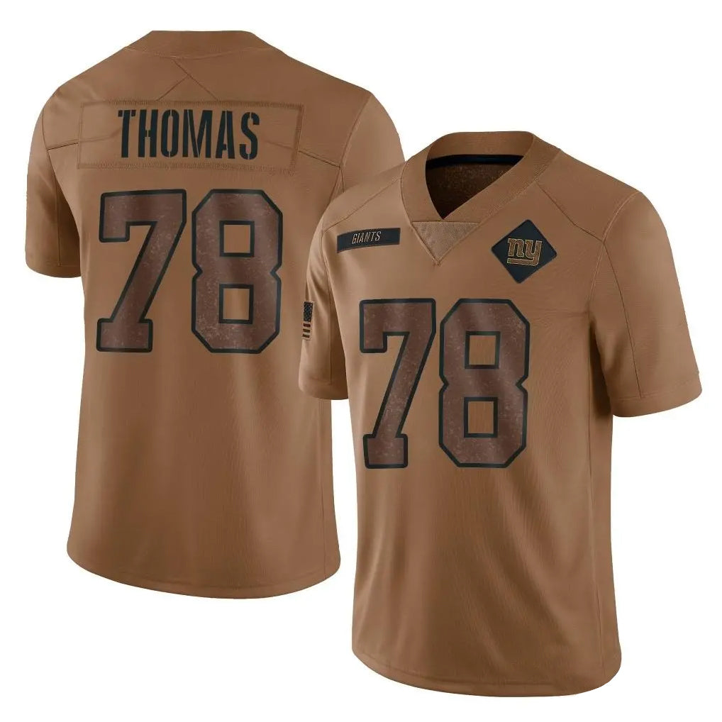 Odoa NY.Giants #78 Andrew Thomas Player Brown Salute To Service Limited Stitched Jerseys